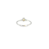 10k White Gold Citrine Bezel Women's Ring