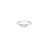 10k White Gold Topaz 3 Stone Women's Ring