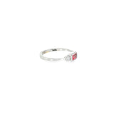 10k White Gold Alexandrite 3 Stone Women's Ring
