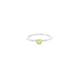10k White Gold Peridot Vintage Inspired Women's Ring