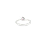 10k White Gold Created Sapphire Curved Women's Ring