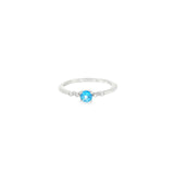 10k White Gold ctw Blue Topaz Vintage Inspired Women's Ring