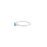 10k White Gold ctw Blue Topaz Vintage Inspired Women's Ring