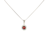 Sterling Silver 0.31 ctw Garnet Pendant