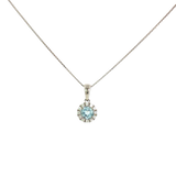Sterling Silver 0.31 ctw Aquamarine Pendant
