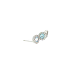 Sterling Silver 0.60 ctw Aquamarine Stud Earrings