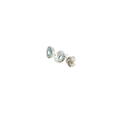 Sterling Silver 0.60 ctw Aquamarine Stud Earrings