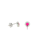 Sterling Silver 0.60 ctw Created Ruby Stud Earrings