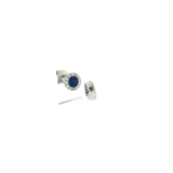 Sterling Silver 0.60 ctw Created Sapphire Stud Earrings