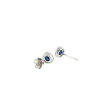 Sterling Silver 0.60 ctw Created Sapphire Stud Earrings