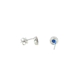 Sterling Silver 0.60 ctw Created Sapphire Stud Earrings
