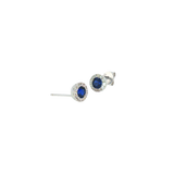 Sterling Silver 0.60 ctw Created Sapphire Stud Earrings