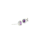Sterling Silver 0.48 ctw Amethyst Stud Earrings