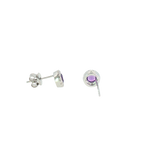Sterling Silver 0.48 ctw Amethyst Stud Earrings