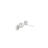 Sterling Silver 0.60 ctw White Topaz Halo Earrings