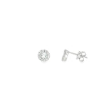 Sterling Silver 0.60 ctw White Topaz Halo Earrings