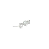 Sterling Silver 0.60 ctw White Topaz Halo Earrings