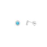 Sterling Silver 0.60 ctw Blue Topaz Stud Earrings
