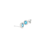 Sterling Silver 0.60 ctw Blue Topaz Stud Earrings