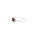 14k White Gold 1.12ctw Garnet Solitaire Women's Ring