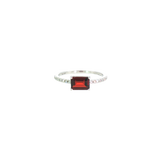14k White Gold 1.12ctw Garnet Solitaire Women's Ring