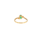 14k Yellow Gold 0.65ctw Emerald Solitaire Women's Ring