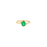 14k Yellow Gold 0.65ctw Emerald Solitaire Women's Ring