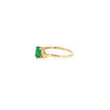 14k Yellow Gold 0.65ctw Emerald Solitaire Women's Ring