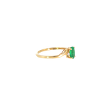 14k Yellow Gold 0.65ctw Emerald Solitaire Women's Ring
