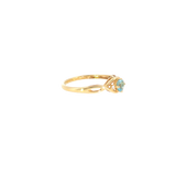 14k Yellow Gold 0.27ctw Aquamarine Curved Women's Ring