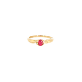 14k Yellow Gold 0.20ctw Ruby Curved Women's Ring