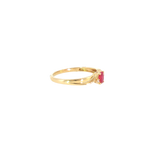 14k Yellow Gold 0.20ctw Ruby Curved Women's Ring