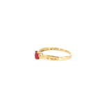 14k Yellow Gold 0.20ctw Ruby Curved Women's Ring