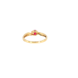 14k Yellow Gold 0.20ctw Ruby Curved Women's Ring