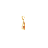 14k Yellow Gold 0.20ctw Garnet Drop Pendant
