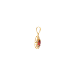 14k Yellow Gold 0.18ctw Garnet Halo Pendant