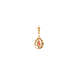 14k Yellow Gold 0.18ctw Garnet Halo Pendant