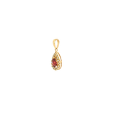 14k Yellow Gold 0.18ctw Garnet Halo Pendant