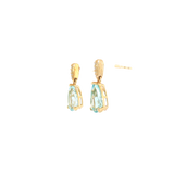 14k Yellow Gold 1.95ctw Drop Aquamarine Earrings