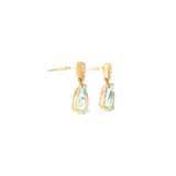14k Yellow Gold 1.95ctw Drop Aquamarine Earrings