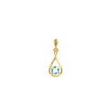 14k Yellow Gold 0.40ctw Aquamarine Drop Pendant