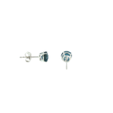 14k White Gold 1.91ctw Stud Blue Topaz Earrings