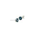 14k White Gold 1.91ctw Stud Blue Topaz Earrings