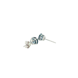 14k White Gold 1.91ctw Stud Blue Topaz Earrings