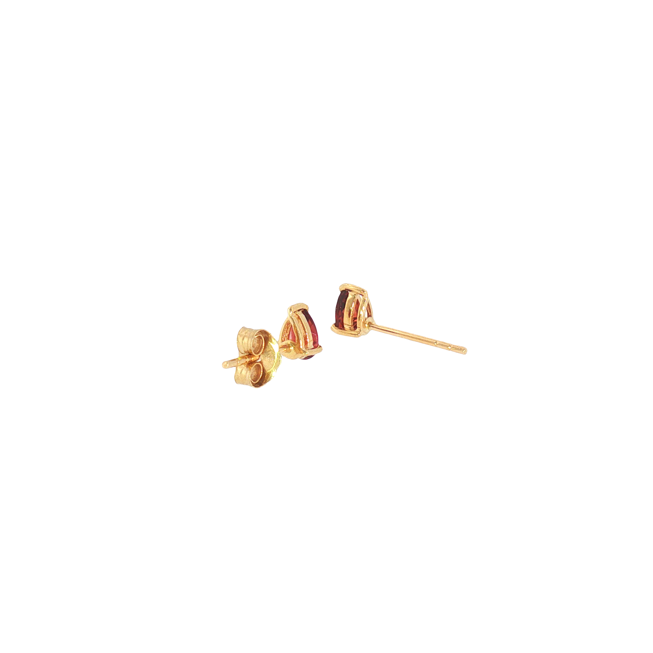 14k Yellow Gold 0.45ctw Stud Garnet Earrings