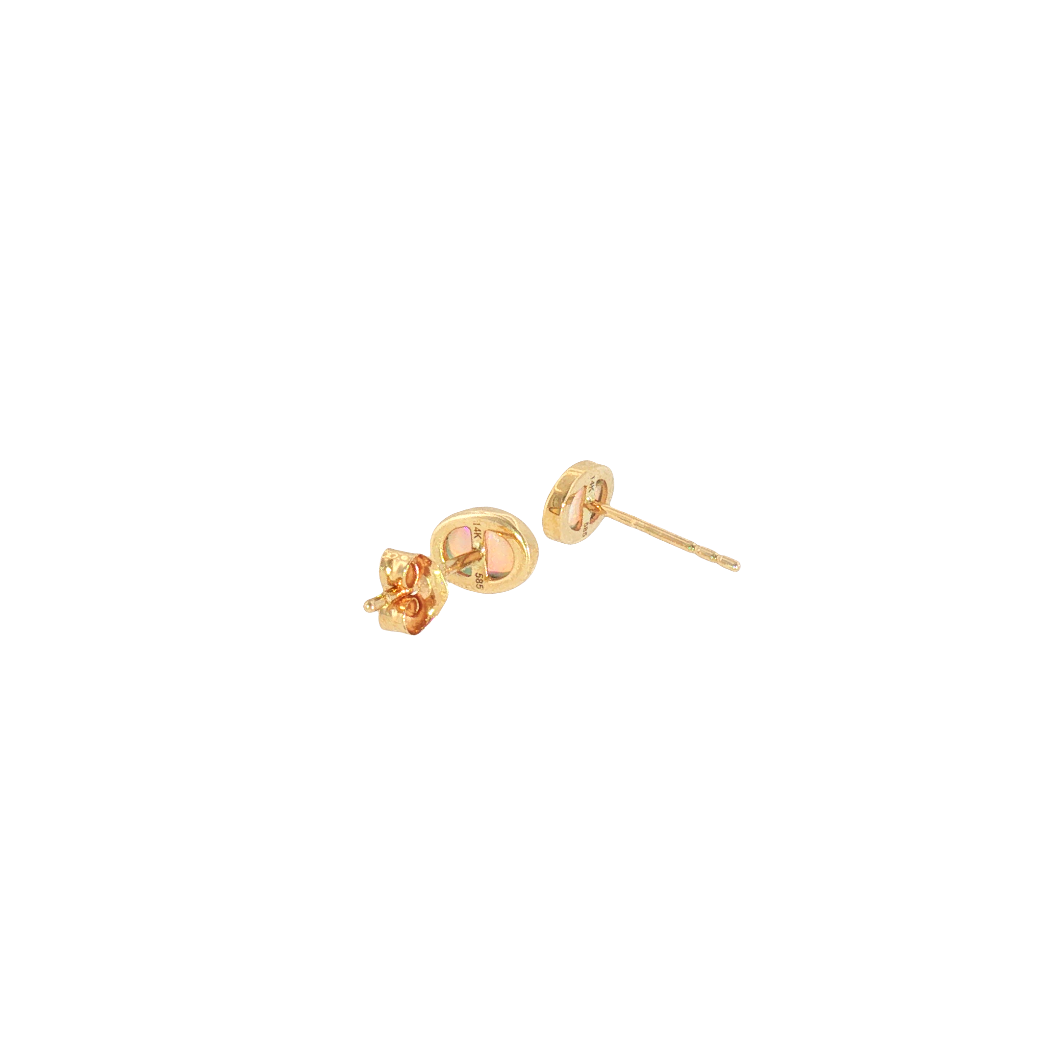 14k Yellow Gold 0.40ctw Bezel Opal Earrings