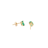 14k Yellow Gold 1.38ctw Stud Emerald Earrings