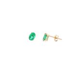 14k Yellow Gold 1.38ctw Stud Emerald Earrings