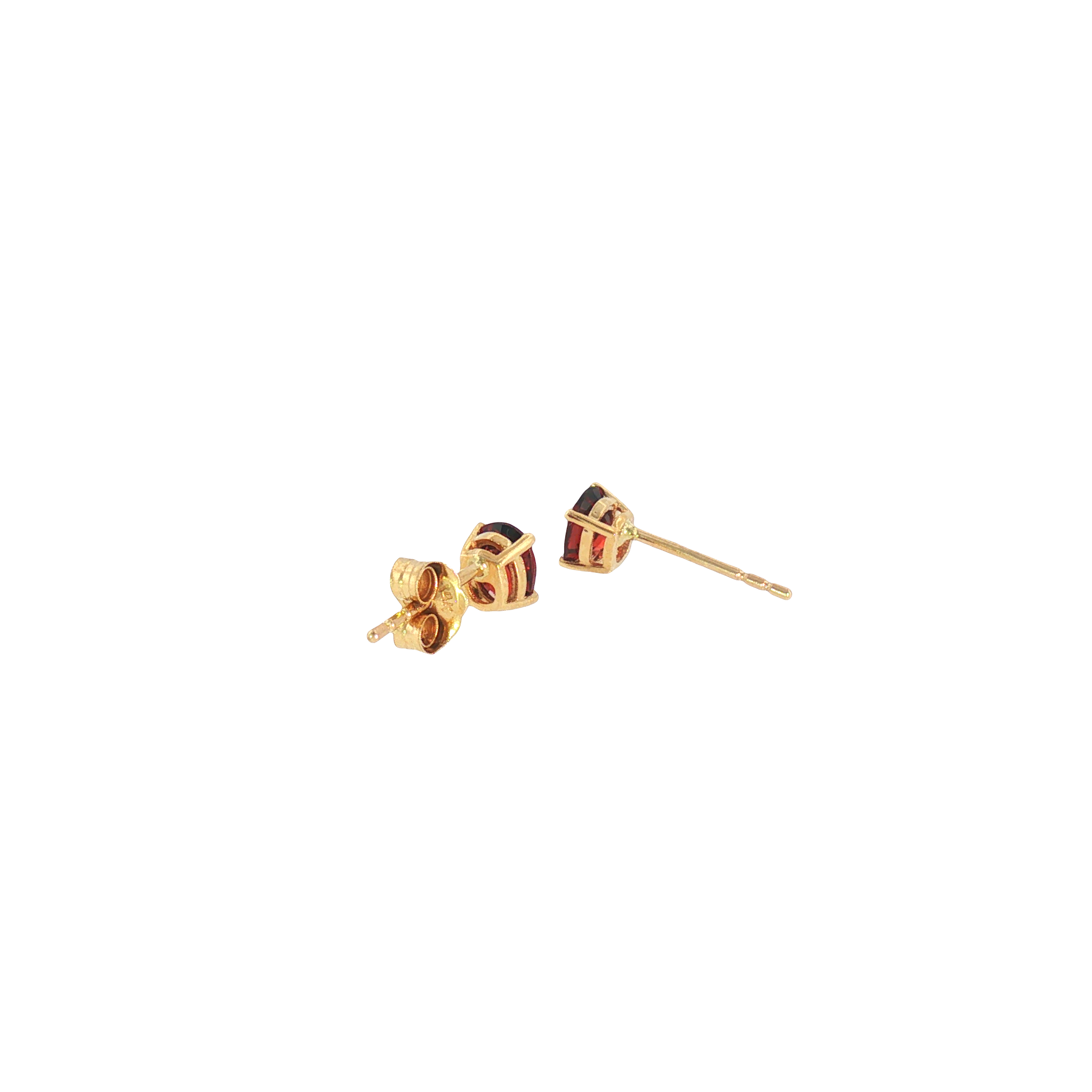14k Yellow Gold 0.79ctw Stud Garnet Earrings