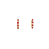 14k Yellow Gold 0.35ctw Small Hoop Ruby Earrings